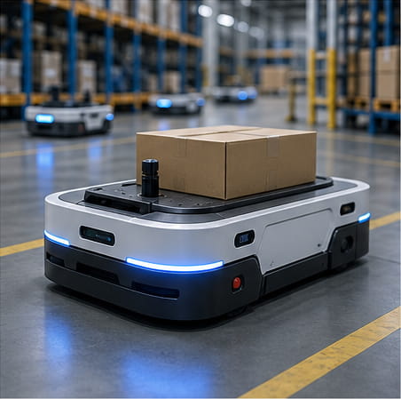 Imanes para robótica y automatización 17 Vehículos guiados automáticamente (AGV) y sistemas autónomos