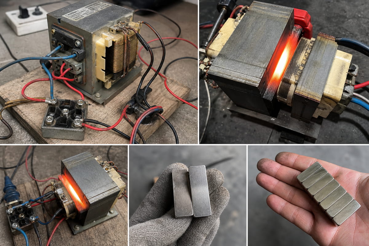 Método avanzado de transformación por microondas para remagnetizar un imán de neodimio