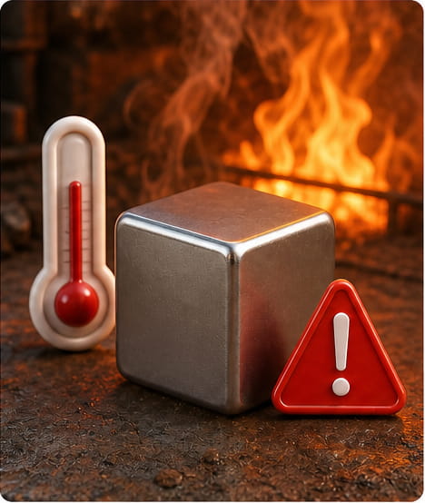 El calor reduce la fuerza magnética