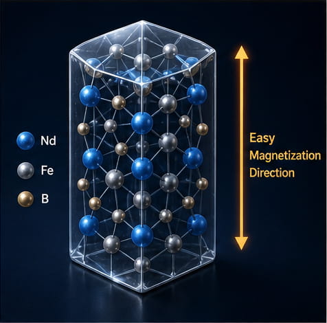 Por qué los imanes de neodimio son tan potentes: ciencia real, potencia y seguridad 7 Elevada anisotropía magnetocristalina del imán de neodimio
