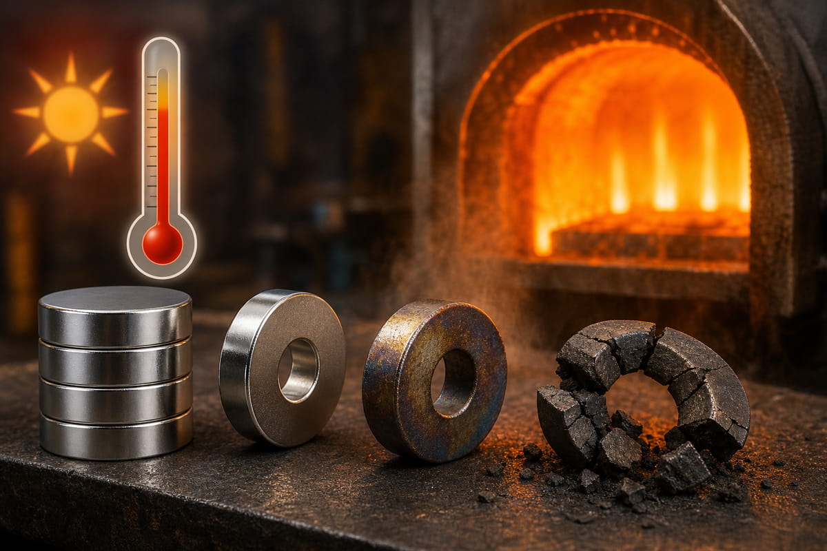 Las altas temperaturas que acortan la vida útil de los imanes de neodimio