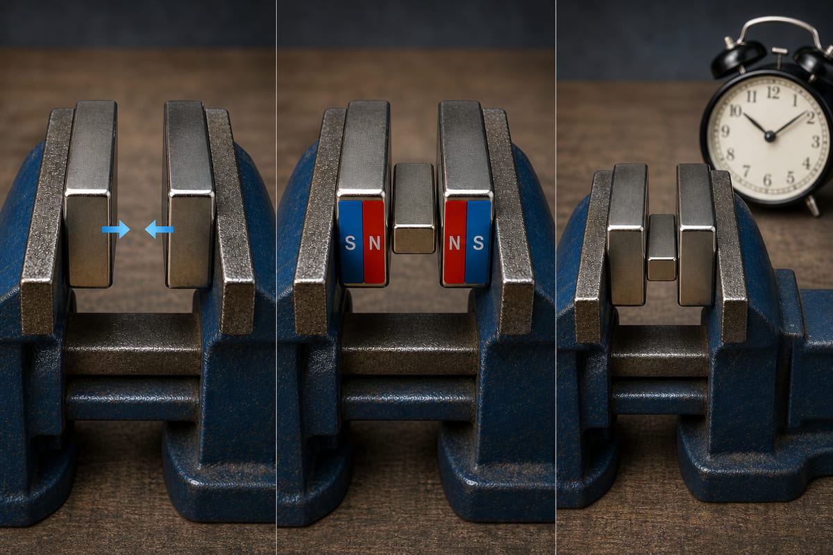 Método «sándwich» para remagnetizar un imán de neodimio