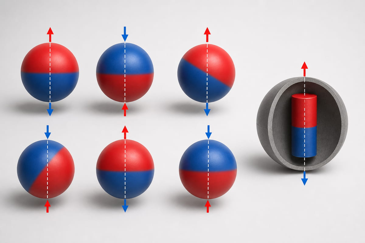 Direcciones de magnetización de los imanes esféricos