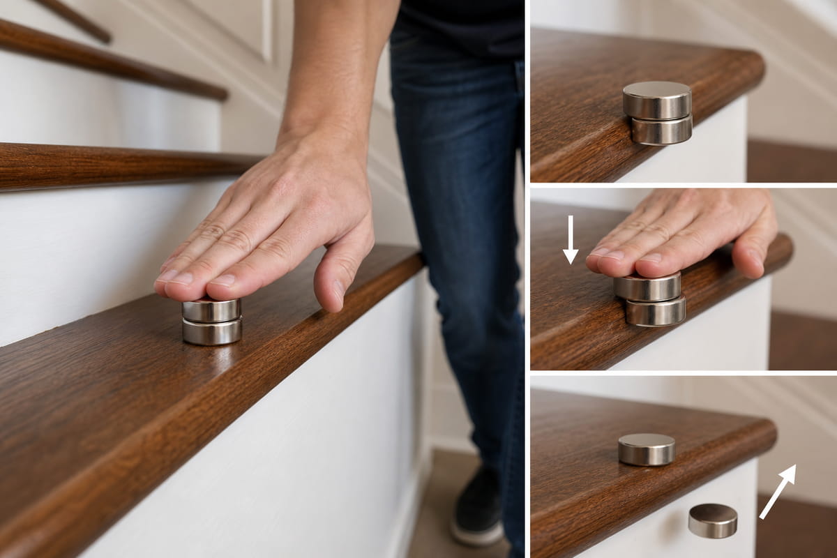 ¿Cómo separar imanes de neodimio de tres formas seguras? 7 El método de las escaleras para separar imanes de neodimio