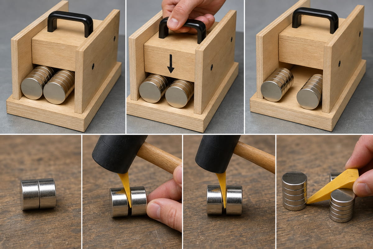 ¿Cómo separar imanes de neodimio de tres formas seguras? 6 Utiliza un separador magnético para separar los imanes de neodimio