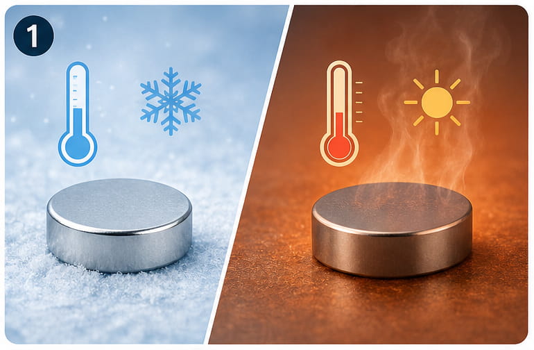 ¿Qué es un imán N52? Potencia, características, seguridad y usos 15 Ten en cuenta la temperatura de funcionamiento