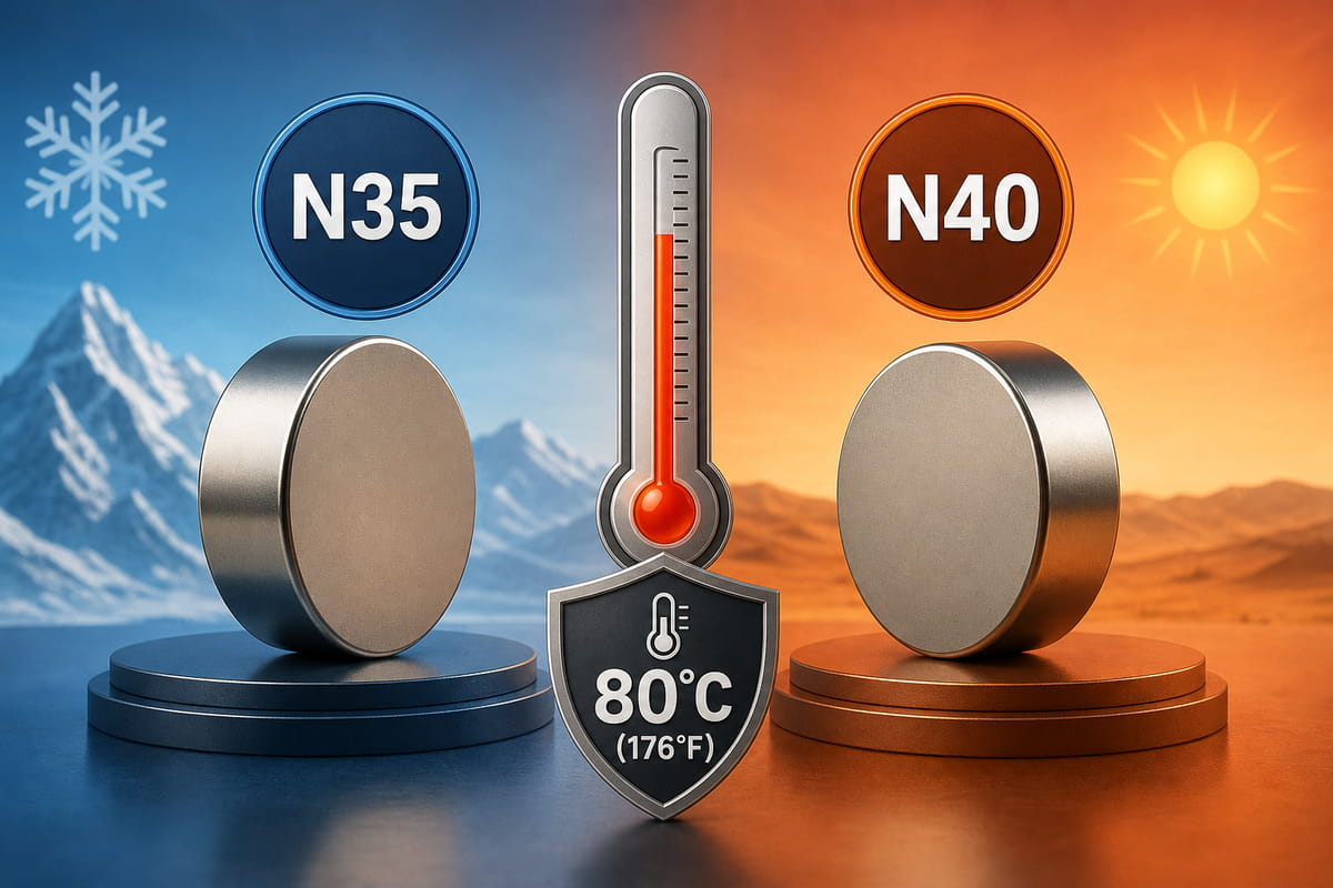 Tolerancia a la temperatura de los imanes N35 frente a los N40