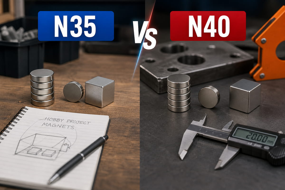Imanes N35 frente a N40: ¿cuál es el mejor para tu proyecto?
