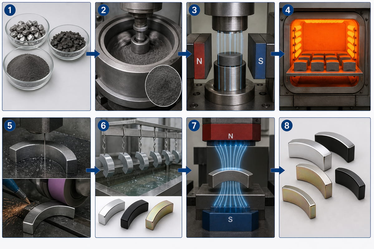 Proceso de fabricación de imanes segmentados