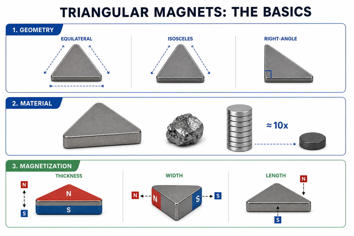 Conceptos básicos sobre los imanes triangulares