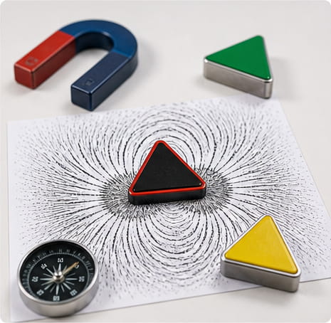Imán triangular para la educación y la investigación