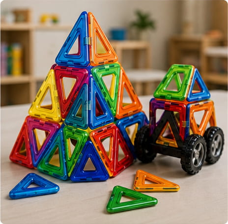 Imán triangular para juguetes y diseño
