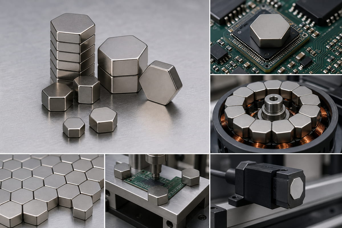 Imanes hexagonales industriales y de neodimio